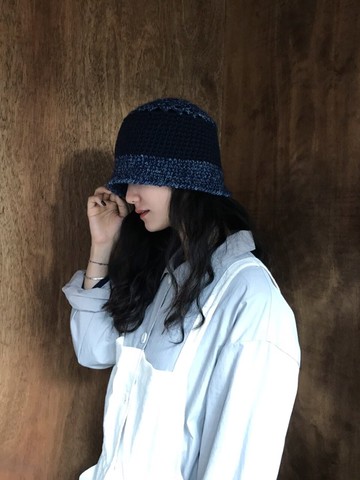 Flat Bucket Hat - Navy