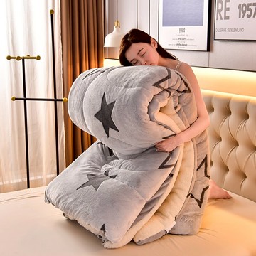 雪花絨冬被加厚保暖雙面絨雙人春秋被單雙人被芯羊羔絨被子四季被