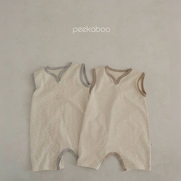 peekaboo 輕薄條紋無袖連身衣｜純棉 寶寶衣服 包屁衣 嬰兒衣服 韓國童裝 女童 男童