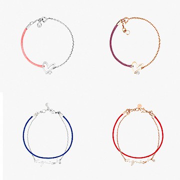 agnes b. bijoux 女款Color Chain系列編織繩手鍊(多色)