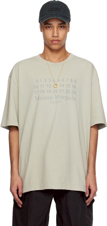 Maison Margiela 灰色 Numeric Logo T 恤