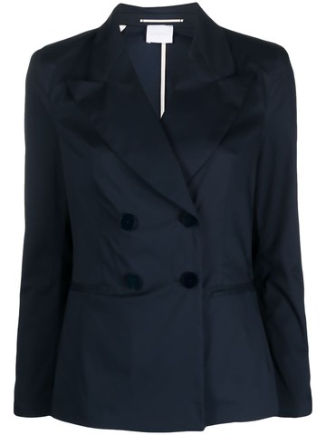 Merci - double-breasted long-sleeve blazer - women - Cotton/Nylon/Elastane/Polyester/Elastane - 46 - Blue