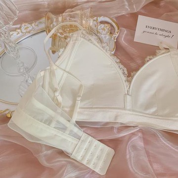 櫻桃咩咩~小胸聚攏法式薄文胸少女內衣性感蕾絲無鋼圈女士胸罩bra