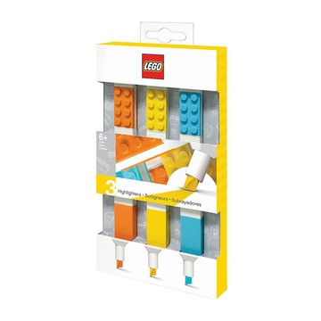 LEGO 樂高 積木螢光筆  橘色 + 黃色 +藍色  3支