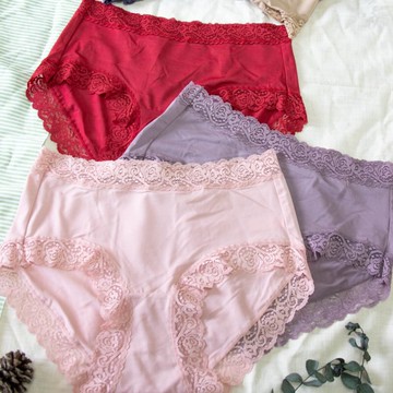 內褲/波波小百合莫代爾 高腰舒適柔感 彈性 無痕包覆 女三角內褲 台灣製