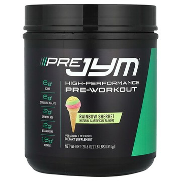 JYM Supplement Science, Pre JYM，高性能氮泵，彩虹刨冰，1.8 磅（780 克）