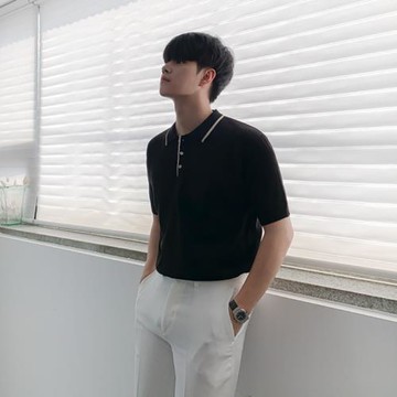 MRCYC夏季polo衫男短袖韓系冰絲薄款針織衫商務修身翻領男士t恤