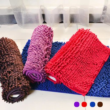 長毛雪尼爾防滑地墊/腳踏墊-2入(4色可選)