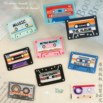 patch原創電腦繡花標服裝輔料配飾補丁貼diy手賬本磁帶刺繡貼布貼【宜家良品百貨】