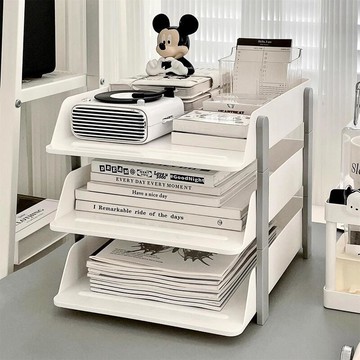 辦公桌文件收納架置物架夾學生書桌桌面書架收納神器檔案資料分層