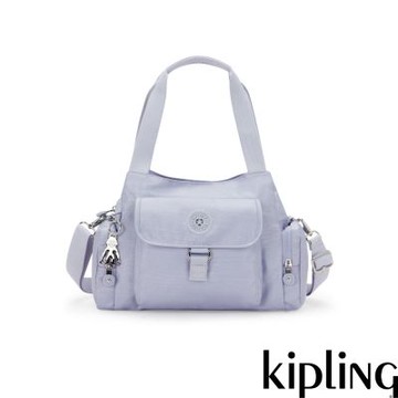 Kipling (網路獨家款)溫柔藍紫好收納手提兩用斜背包-FELIX L U
