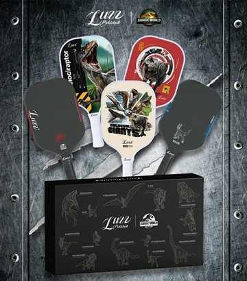 Luzz x  Jurassic 侏羅紀世界聯名匹克球拍  (專業限量款 & 標準入門拍)  輕量好握 雙認証