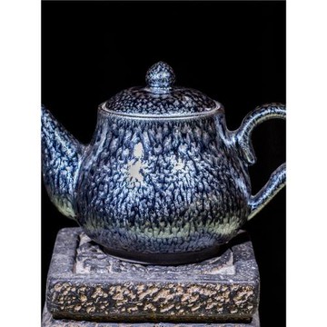 建盞大茶壺單壺柴燒老式家用鐵胎養生中式復古陶瓷辦公室功夫茶具