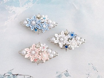 雪花結晶帯留め (つまみ細工*接單後製作)