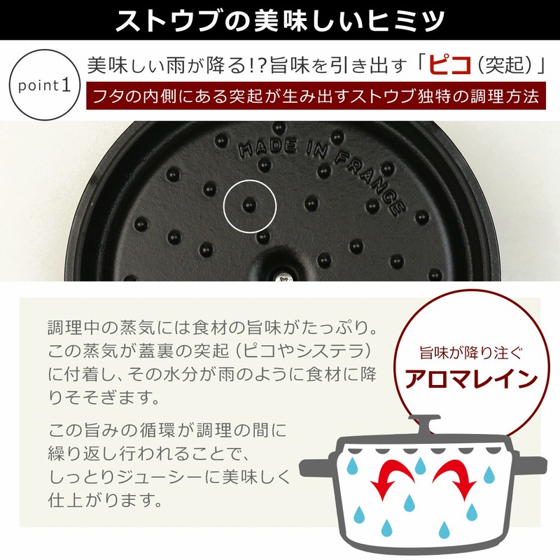ストウブ 鍋 ピコ ココット ラウンド 26cm スチーマーセット