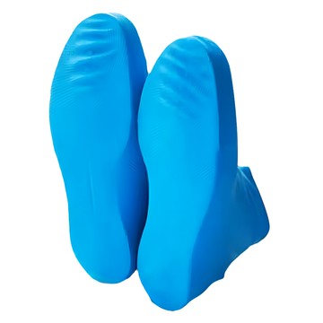 高彈力乳膠輕便雨鞋套 防水防滑防風防雪加厚防塵  M  藍色