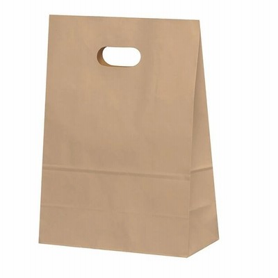 手提袋（手提げ紙袋） イーグリップ　L　茶無地　巾210×マチ100×高さ290mm（50枚セット）