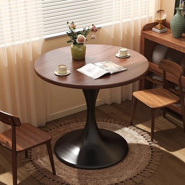 OSLE 中古風小圓桌家用小茶幾桌奶茶店小餐桌休閑網紅接待洽談桌陽臺桌