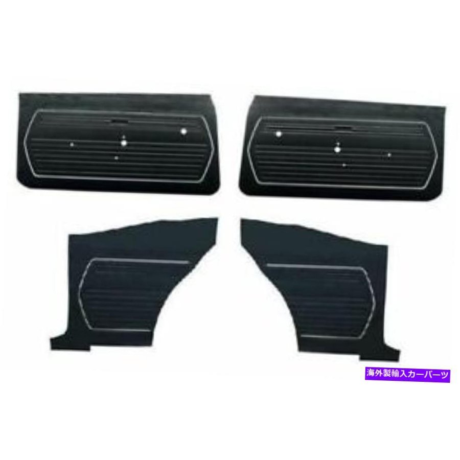 Interior Door Panel 1969カマロクーペブラック標準ドア＆サイドパネルパネルを組み立て済み 1969 Camaro