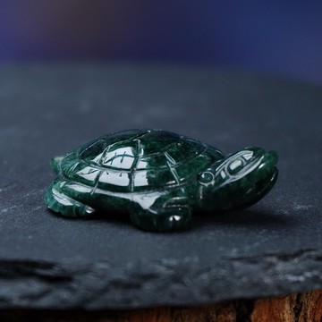 【吉祥‧長壽】老花青翡翠烏龜 | 天然緬甸A貨翡翠 | 送禮