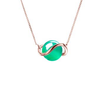 綠玉髓14k玫瑰金項鍊 極簡鎖骨鍊 小項鍊金飾 輕珠寶土星真金項鍊