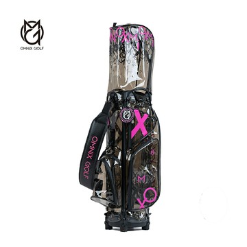 OMNIX GOLF高爾夫球包黑透明6格9寸站立包透明多巴胺運動時尚輕便