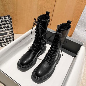 馬丁靴子女2025年短靴薄款女春秋單靴厚底機車瘦瘦靴英倫風中筒靴