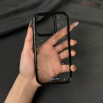 簡約小星星適用蘋果17手機殼iPhone15Pro透明14promax亞克力12/11