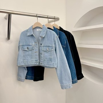 sʜᴀ ʟᴀ ʟᴀ｜正韓 短版牛仔外套 - 淺藍色