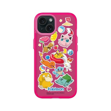 iPhone 15 Clear 粉漾桃 - 寶可夢 Pokemon - 歡樂力量-貼紙款