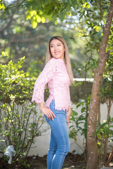 VINTAGE 悅裳 新式改良復古旗袍款粉紅色蕾絲中袖上衣 NS-166