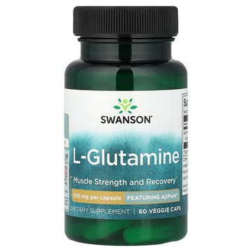 Swanson Vitamins, L-穀氨醯胺，500 毫克，60 粒素食膠囊