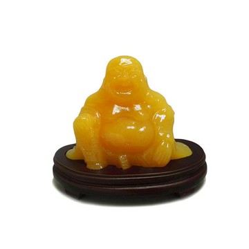 【鑫沅寶】笑口招財黃玉彌勒佛擺件