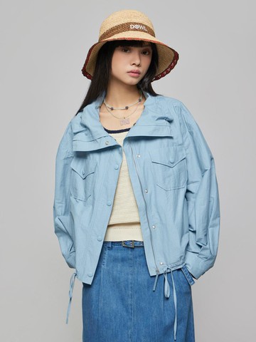 Wide Collar Linen Jumper Casual Jacket (D252MSJ039)