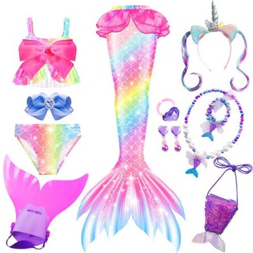 美人魚尾巴兒童泳衣女寶寶公主裙人魚游泳服裝美人魚泳裝女童溫泉