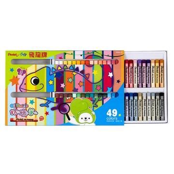 Pentel 飛龍文具 Arts 粉蠟筆 套裝 色彩鮮明亮麗 易於混色調色 平塗效果出色 專為兒童設計  49色  1盒