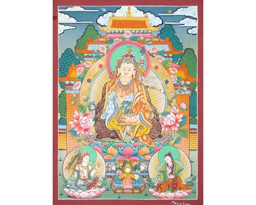 古魯辛格姆唐卡－神聖導師手繪藝術品