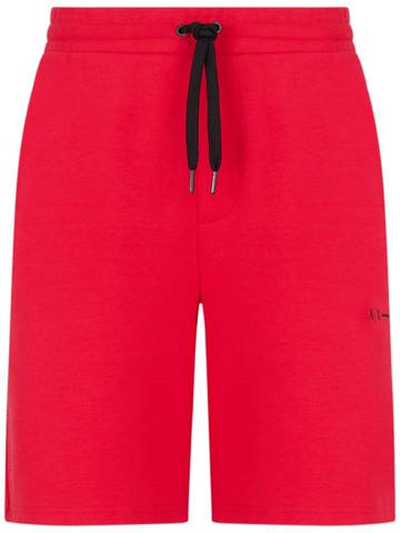 Armani Exchange - logo-print drawstring-waistband shorts - men - Cotton/Polyester - M - Red