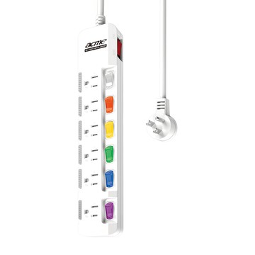 acme 艾克姆 6格延長線 7開關6插3孔  4.5m  SH9007  1個  白色