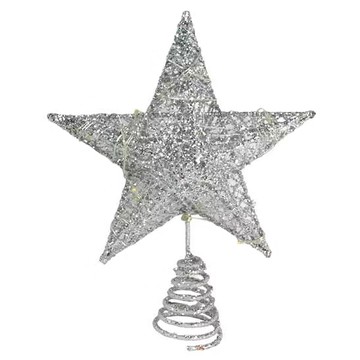 摩達客 鐵網立體樹頂星含銅線燈 YS-XDS22010  15cm  銀色  1個