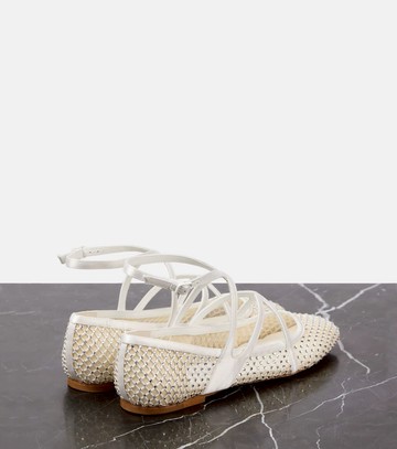 Jimmy Choo Astoria embellished mesh ballet flats