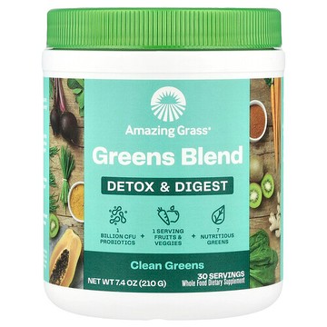 Amazing Grass, 綠色superfood，Detox & Digest，7.4 oz (210 g)