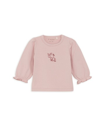 有機棉長袖上衣(淡紫粉)92cm