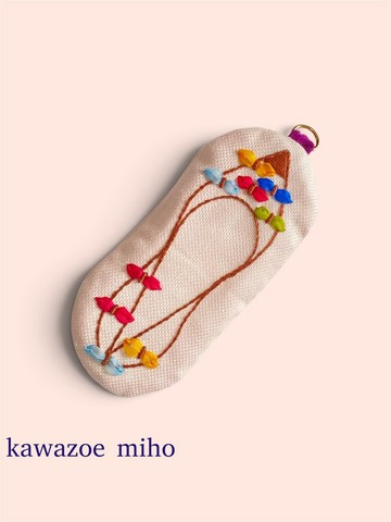 緞帶刺繡鞋子迷你收納包