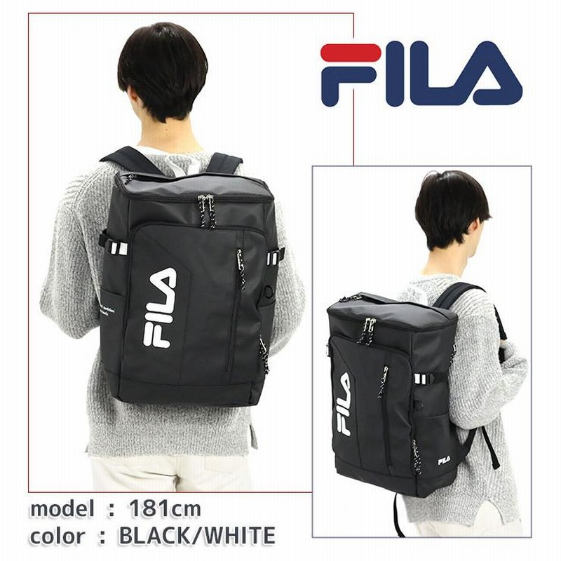 FILA リュックサック30L 大容量　通学　クロ×ミックス　レディース　メンズ リュック フィラ 30L 大容量 FILA メンズ レディース 男女兼用