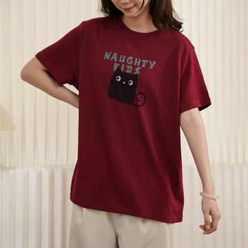 刺繡貓咪休閒T恤101204C