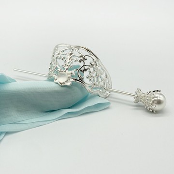 古風發箍頂冠束發頭飾漢服發飾男女通用發冠唐風明制國風珍珠