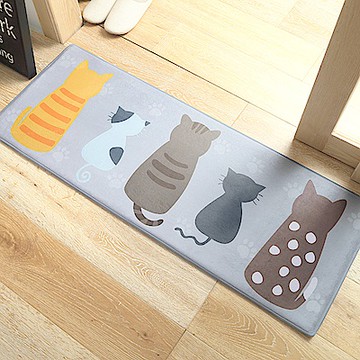 半島良品 法蘭絨地墊 背影貓 45*120cm