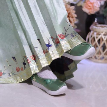 江南朱記【竹影】系列 云頭鞋 云頭珠花 登云履內增高漢服鞋