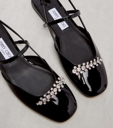 Jimmy Choo Belinda embellished patent leather flats